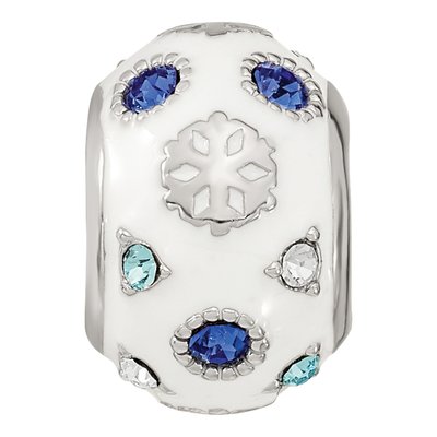 Sterling Silver Crystal Snowflake Bead – view 4