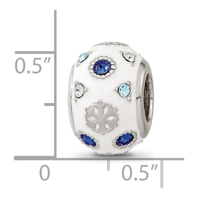 Sterling Silver Crystal Snowflake Bead – view 6