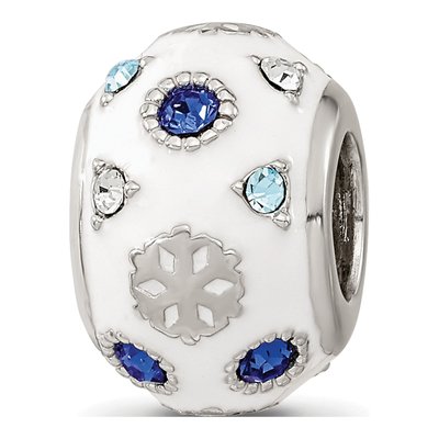 Sterling Silver Crystal Snowflake Bead