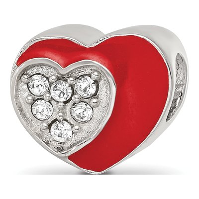 Sterling Silver Crystal Heart Bead – view 4