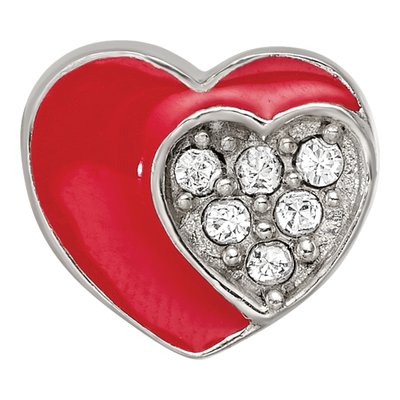 Sterling Silver Crystal Heart Bead – view 5