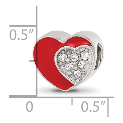 Sterling Silver Crystal Heart Bead – view 6