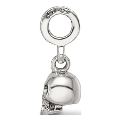 Sterling Silver Skull Dangle Bead – view 3