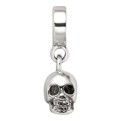 Sterling Silver Skull Dangle Bead – view 4