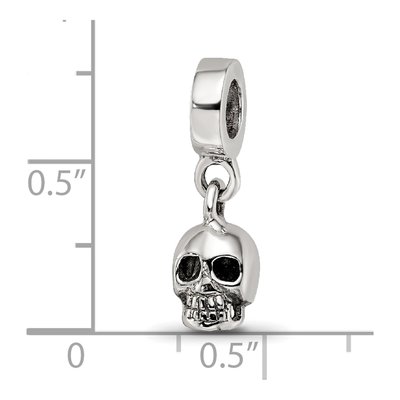 Sterling Silver Skull Dangle Bead – view 6