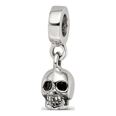 Sterling Silver Skull Dangle Bead