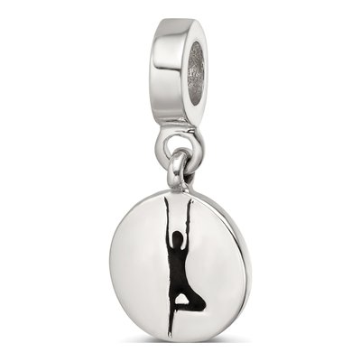 Sterling Silver I Heart Yoga Reversible Dangle Bead – view 5