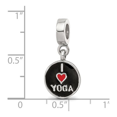 Sterling Silver I Heart Yoga Reversible Dangle Bead – view 7