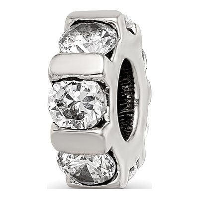 Sterling Silver CZ Bead
