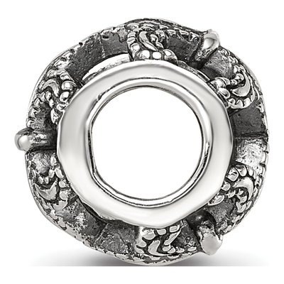 Sterling Silver Antiqued Fleur de Lis Bead – view 3