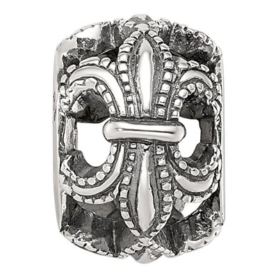 Sterling Silver Antiqued Fleur de Lis Bead – view 4