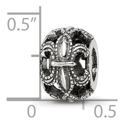 Sterling Silver Antiqued Fleur de Lis Bead – view 5