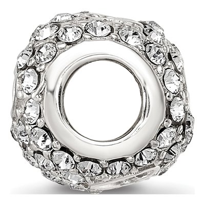 Sterling Silver Crystal Heart Cut-Out Bead – view 3