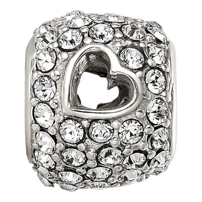 Sterling Silver Crystal Heart Cut-Out Bead – view 4