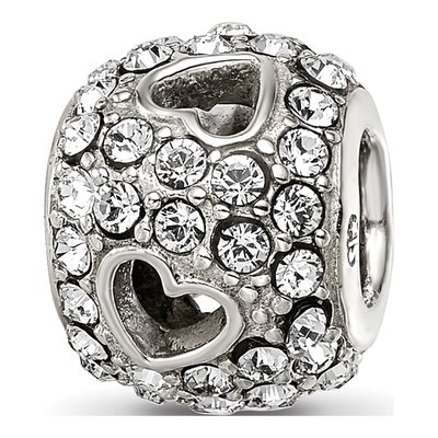 Sterling Silver Crystal Heart Cut-Out Bead – view 6