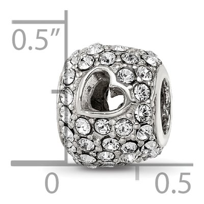 Sterling Silver Crystal Heart Cut-Out Bead – view 7