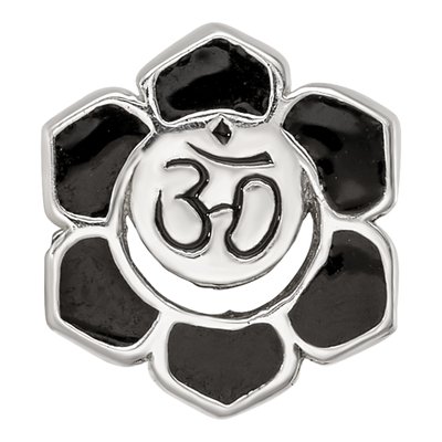 Sterling Silver Om Symbol Flower Enamel Bead – view 4