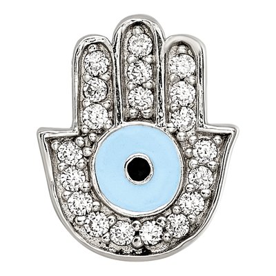 Sterling Silver CZ Hamsa Bead – view 4