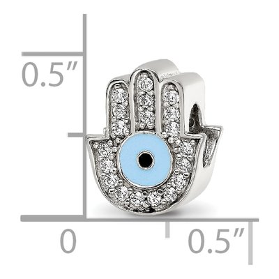 Sterling Silver CZ Hamsa Bead – view 5