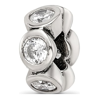 Sterling Silver CZ Bead
