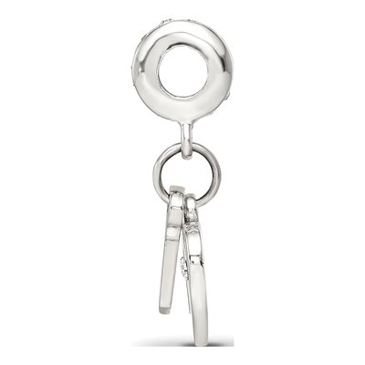 Sterling Silver Crystal Heart Lock Key Bead – view 3
