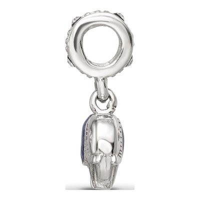 Sterling Silver Crystal Enamel Elephant Dangle Bead – view 3