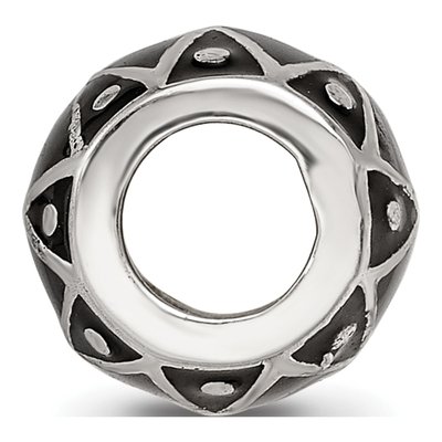 Sterling Silver Black Enamel Bead – view 3