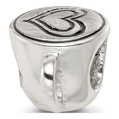Sterling Silver Enamel I Heart Coffee Mug Bead – view 6