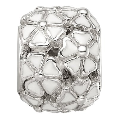 Sterling Silver Enamel Floral Bead – view 4