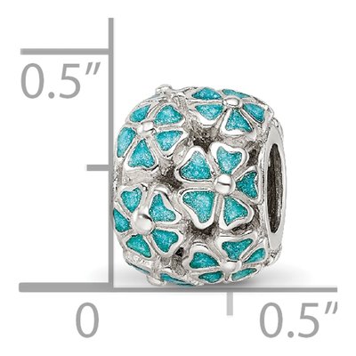 Sterling Silver Green Enamel Floral Bead – view 5