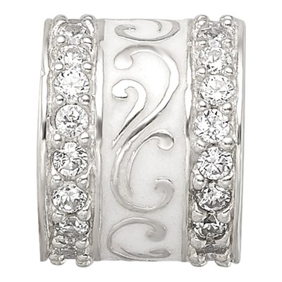 Sterling Silver CZ Enamel Bead – view 5
