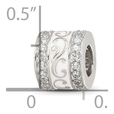 Sterling Silver CZ Enamel Bead – view 6