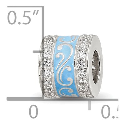 Sterling Silver CZ Enamel Swirl Bead – view 6