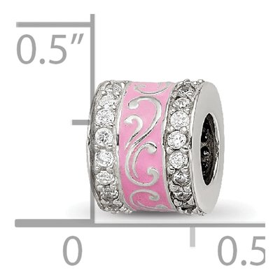 Sterling Silver CZ Enamel Swirl Bead – view 6
