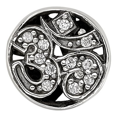 Sterling Silver CZ Om Symbol Bead – view 4