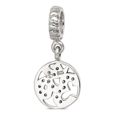 Sterling Silver CZ Om Symbol Dangle Bead – view 6
