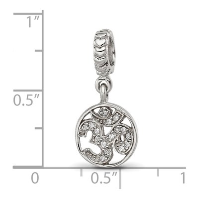 Sterling Silver CZ Om Symbol Dangle Bead – view 7