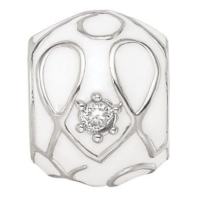 Sterling Silver CZ Enamel Bead – view 4