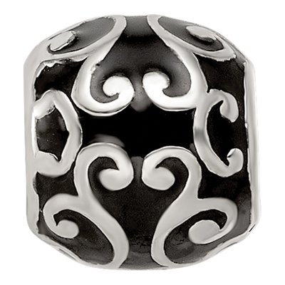 Sterling Silver Enamel Swirly Hearts Bead – view 5