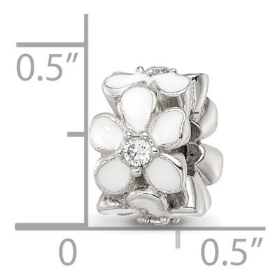 Sterling Silver CZ Floral Bead – view 5