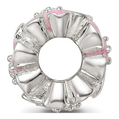 Sterling Silver CZ Enamel Floral Bead – view 3