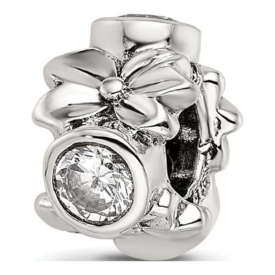 Sterling Silver CZ Bead