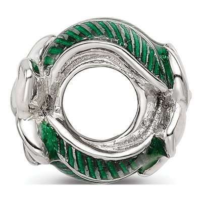 Sterling Silver Enamel Flower Bead – view 3