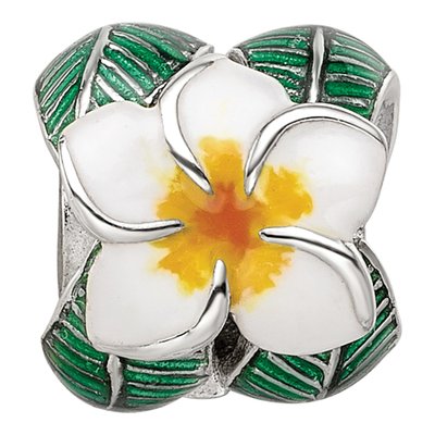 Sterling Silver Enamel Flower Bead – view 4