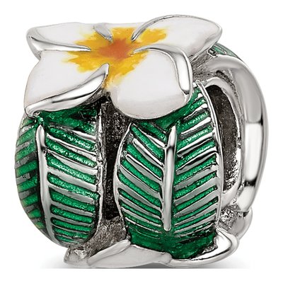 Sterling Silver Enamel Flower Bead – view 5