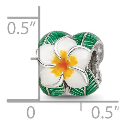 Sterling Silver Enamel Flower Bead – view 6