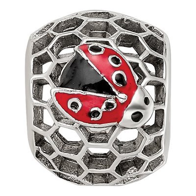 Sterling Silver Enamel Bug Bead – view 5