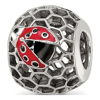 Sterling Silver Enamel Bug Bead – view 6