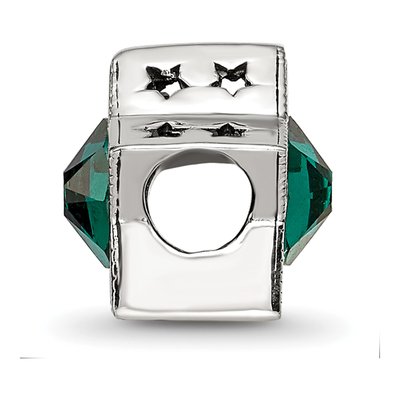Sterling Silver Crystal May Birthstone Star Bead – view 3