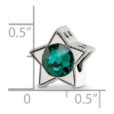 Sterling Silver Crystal May Birthstone Star Bead – view 5